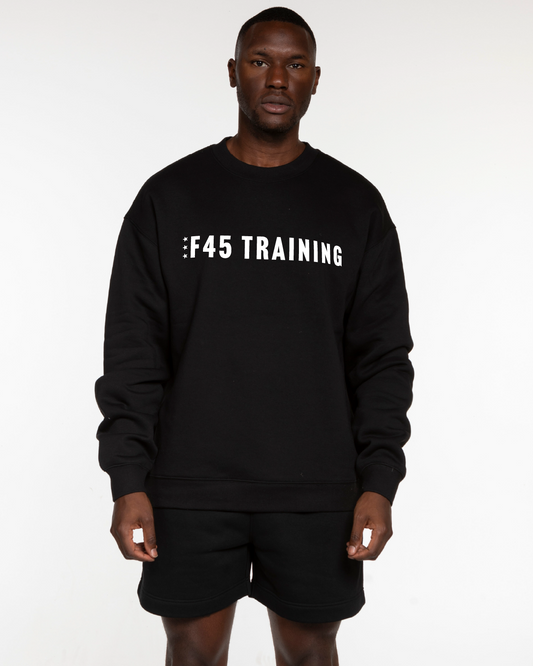 The Mens Crewneck - Black - Core - Center Chest & Back Center - White
