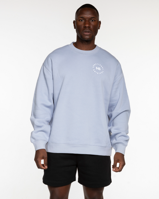 The Mens Crewneck - Powder - Seasonal - Left Chest - White