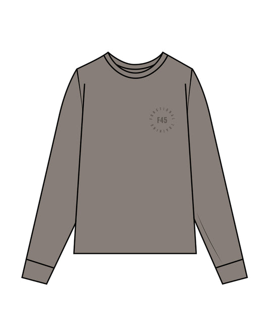 The Womens Heavyweight Long Sleeve - Washed Gray - Seasonal - Left Chest Stacked & Back Stacked - Tone on Tone